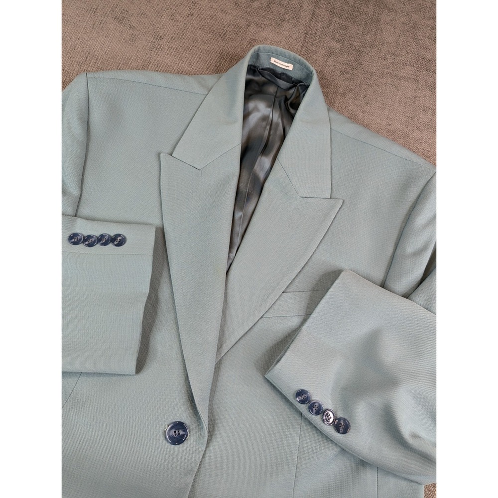 Acne Studios Blazer Womens 42 Powder Blue Single Breasted Wool Blend Regular Fit